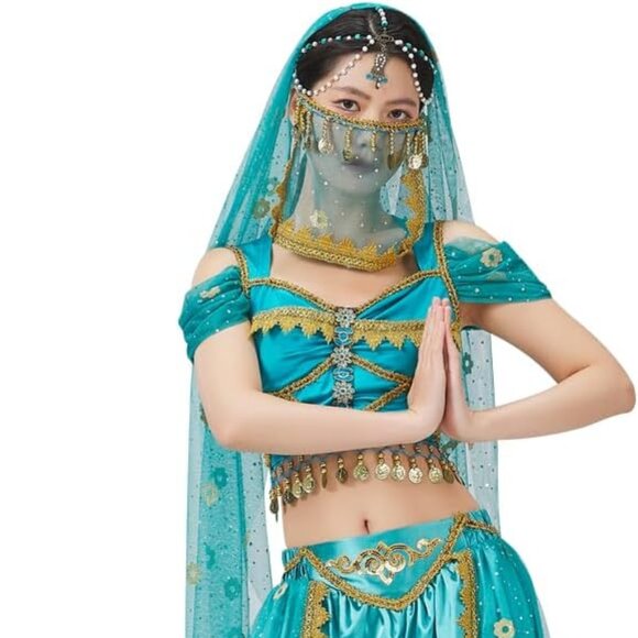 Aladdin Princess Jasmine Costume Belly Dancer Costume Ladies -- Small - Picture 3 of 3